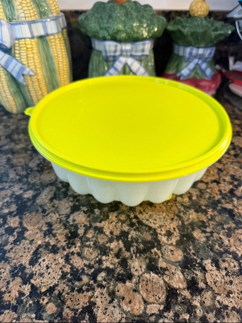 NEW 💚💛 Vintage Tupperware Jel-Ring mold ice ring 9 1/2 wide